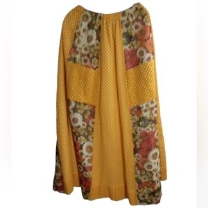 Chessa Davis Polkadot Patchwork Floral Elastic Waist Granny Prairie Skirt